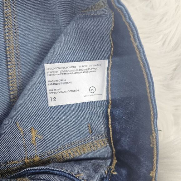 NWT ADRIANO GOLDSCHMIED Sz12Y GIRL'S THE COLETTE BUTTON FRONT STRETCH DENIM SKIR - Picture 4 of 5